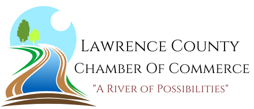 Lawrence County Chamber of Commerce logo with the tagline "a river of possibilities"